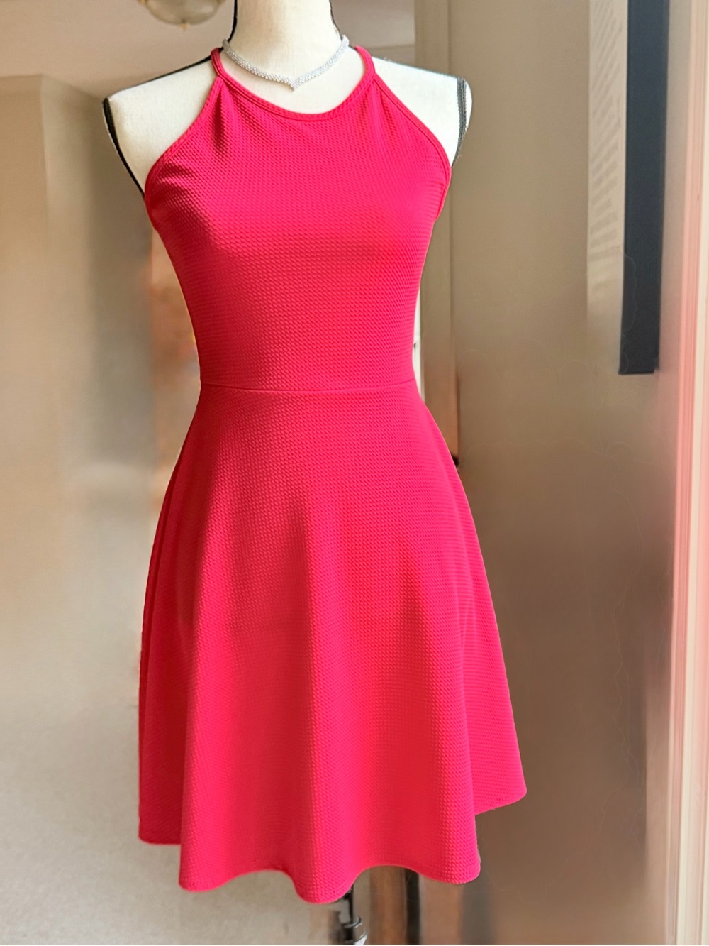 Olivia Rae Bright Red Halter Mini Dress